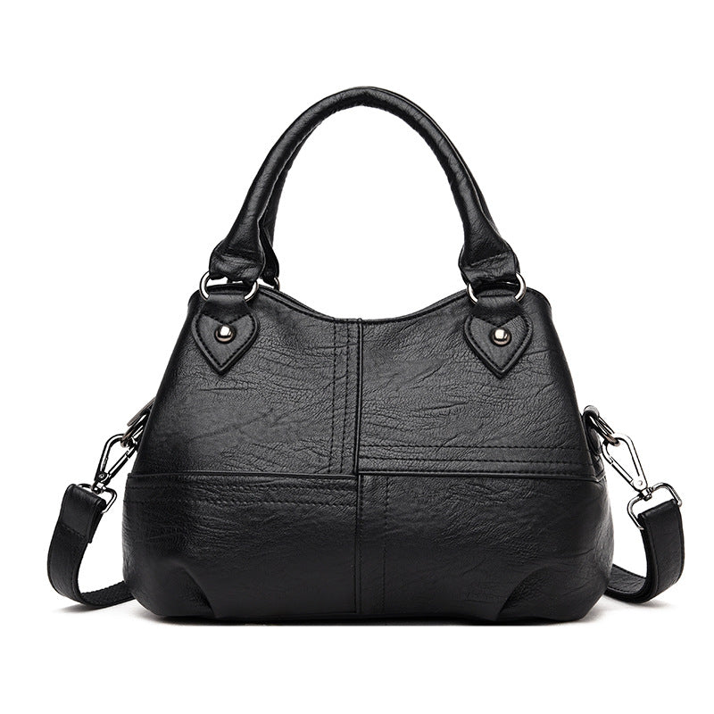Women's Retro Soft Leather Korean Simple Fashion Shoulder Bags