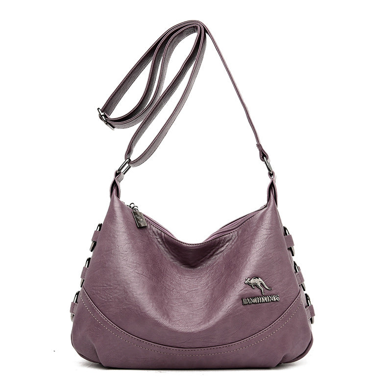Women's Mother's Fashion Large Capacity Soft Leather Bags