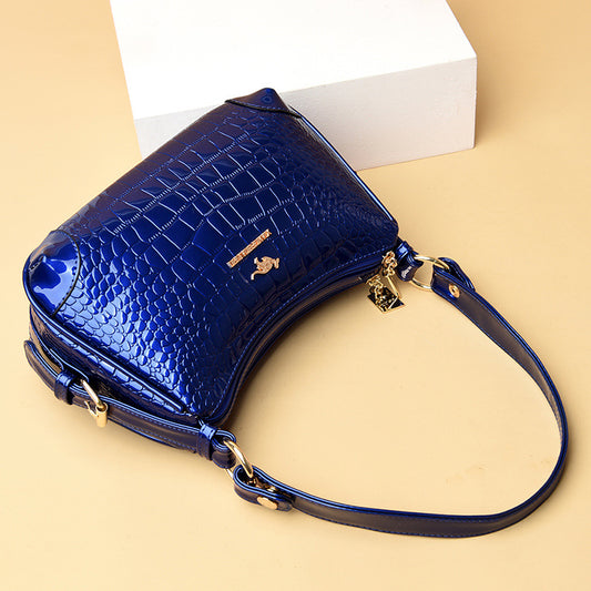 Women's Patent Leather Fashion Elegant Mother Soft Crossbody Bags