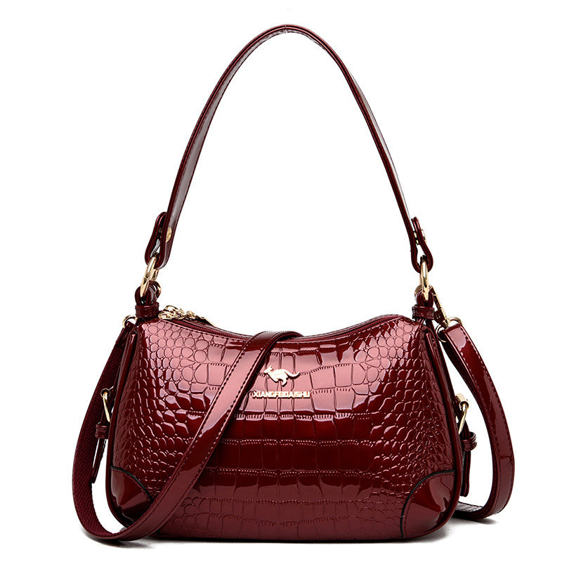 Women's Patent Leather Fashion Elegant Mother Soft Crossbody Bags