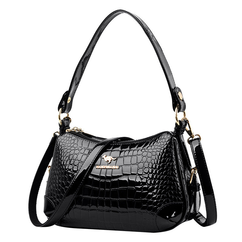 Women's Patent Leather Fashion Elegant Mother Soft Crossbody Bags