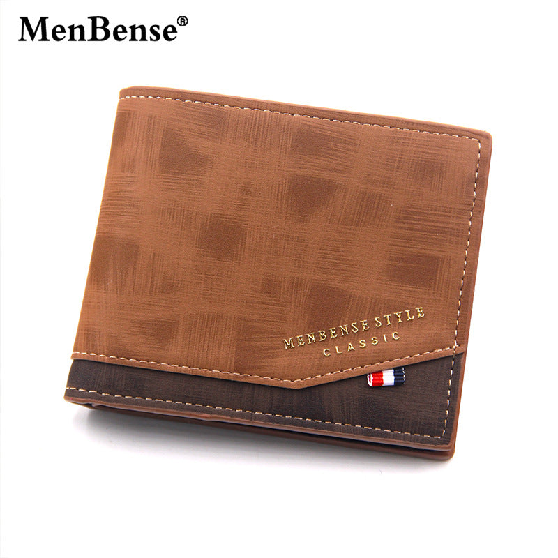 Men's Printed Short Hinge Frosted Multiple Slots Large Men's Wallet