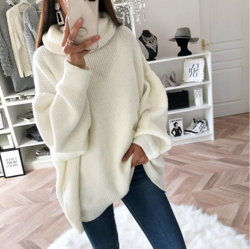 Women's Fashion Casual Knitted Loose Solid Color Knitwear