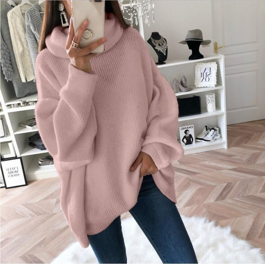 Women's Fashion Casual Knitted Loose Solid Color Knitwear