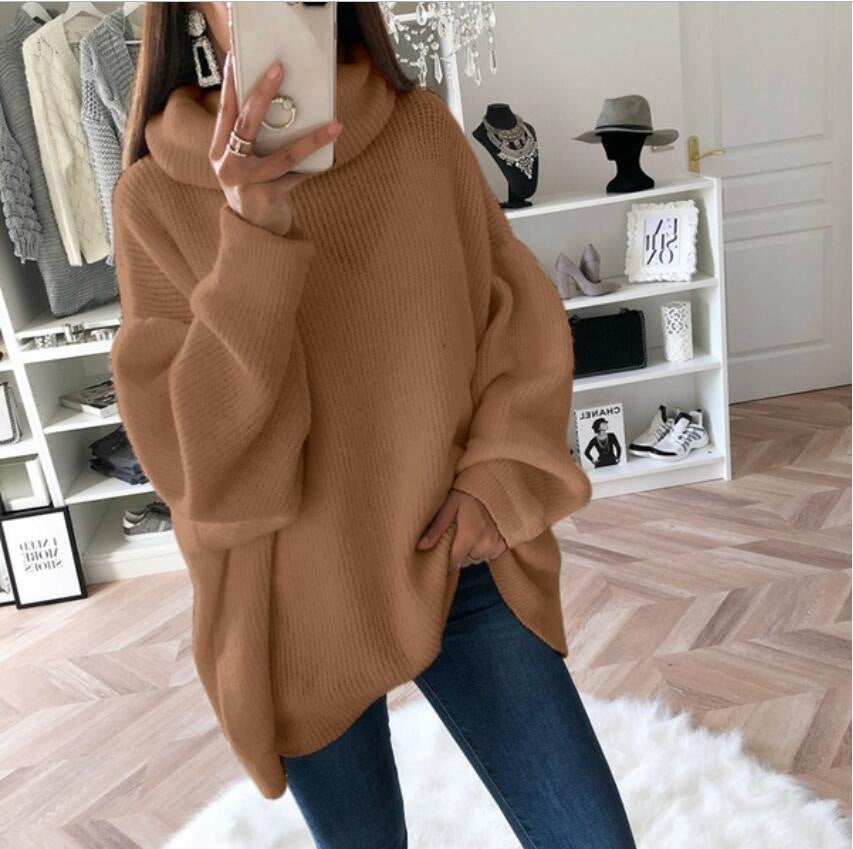 Women's Fashion Casual Knitted Loose Solid Color Knitwear