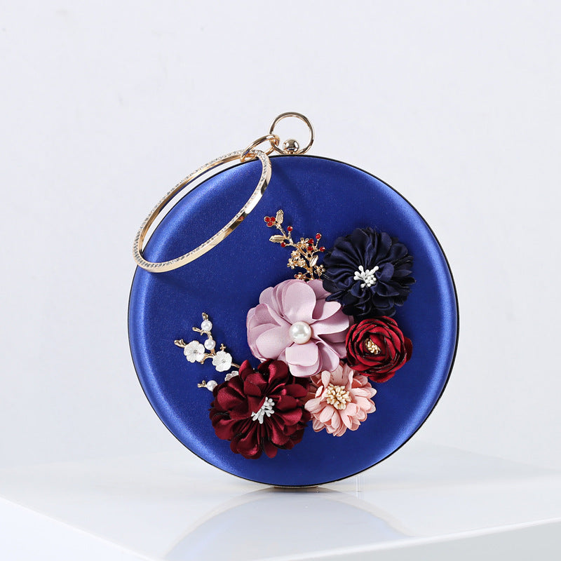 Fashion Flower Dinner Round Hand-held Handmade Evening Bags