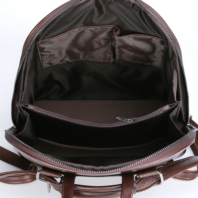 Women's Soft Leather Korean Fashion Retro Shaped Backpacks