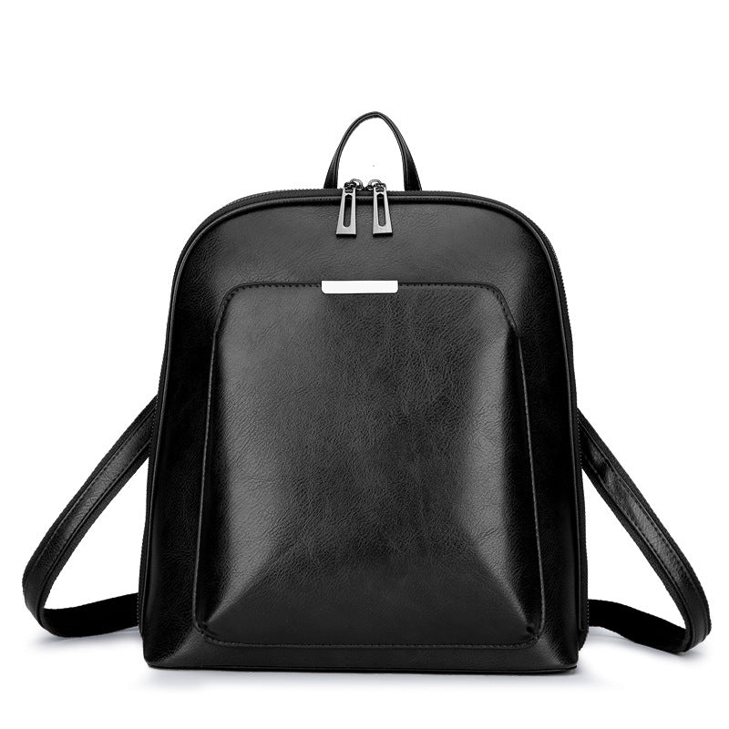 Women's Soft Leather Korean Fashion Retro Shaped Backpacks
