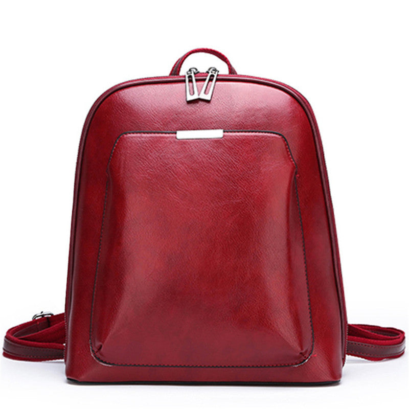 Women's Soft Leather Korean Fashion Retro Shaped Backpacks