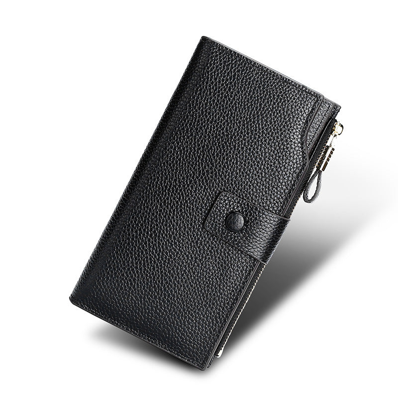 Women's Top Layer Leather Long Litchi Pattern Ladies Wallets