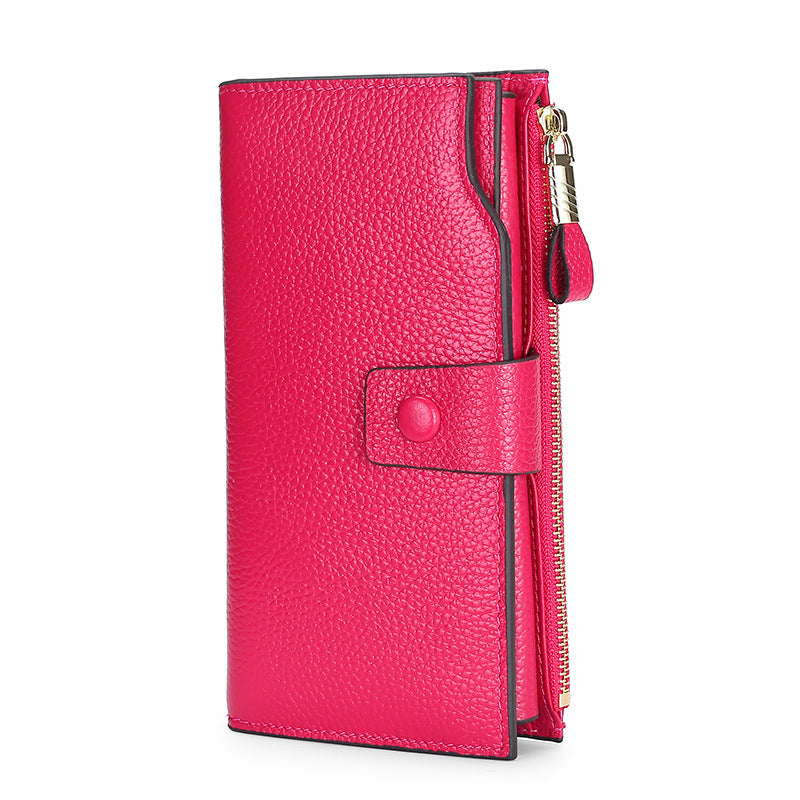 Women's Top Layer Leather Long Litchi Pattern Ladies Wallets