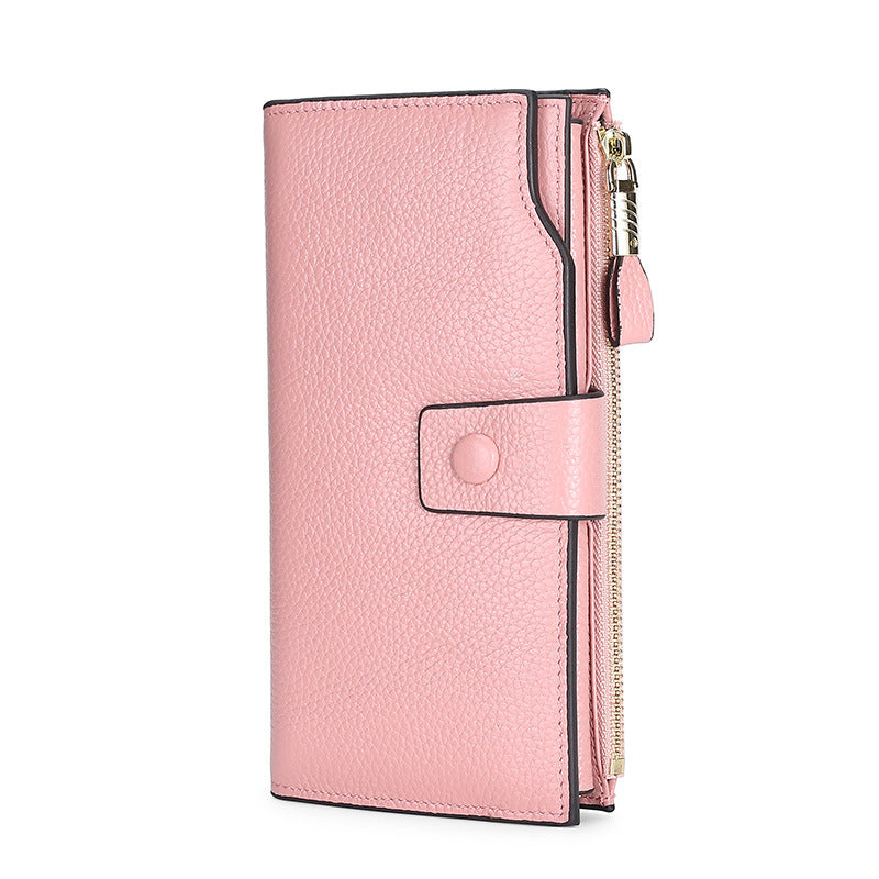 Women's Top Layer Leather Long Litchi Pattern Ladies Wallets