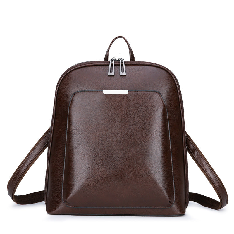 Women's Soft Leather Korean Fashion Retro Shaped Backpacks