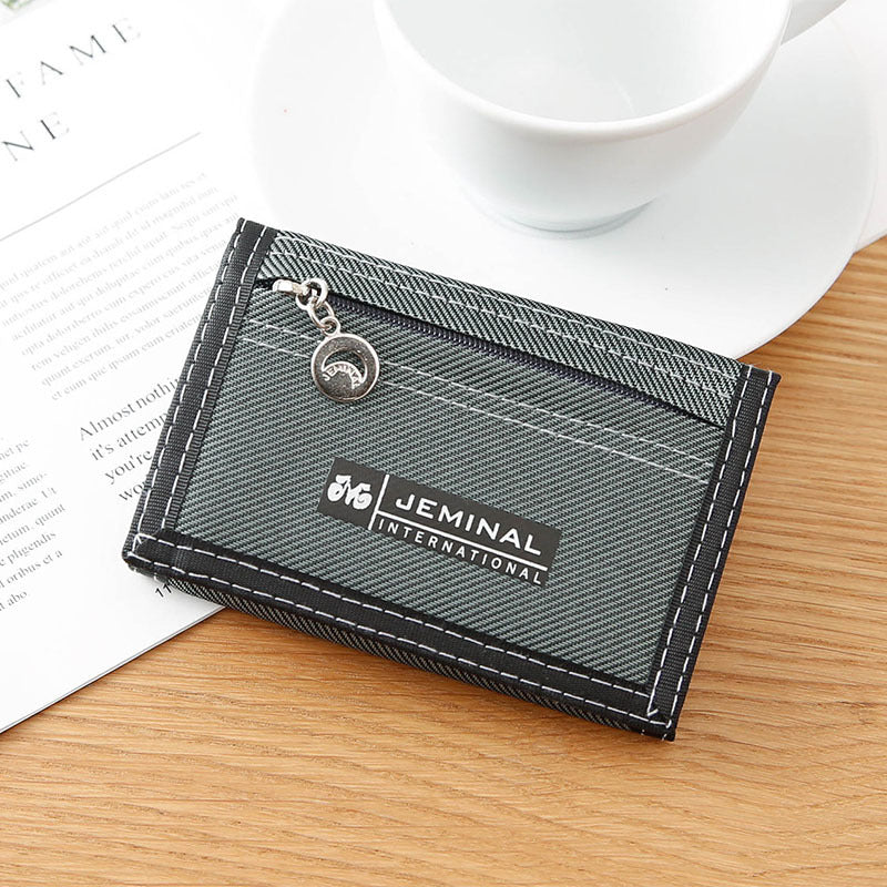 Men's Korean Cloth Off Short Style Canvas Folding Men's Wallet