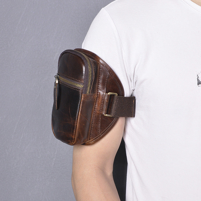 Men's Top Layer Crazy Horse Skin Retro Men's Chest Bags