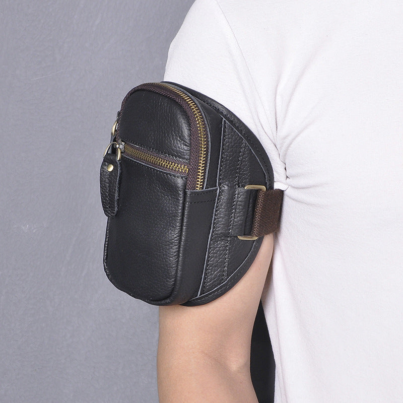 Men's Top Layer Crazy Horse Skin Retro Men's Chest Bags