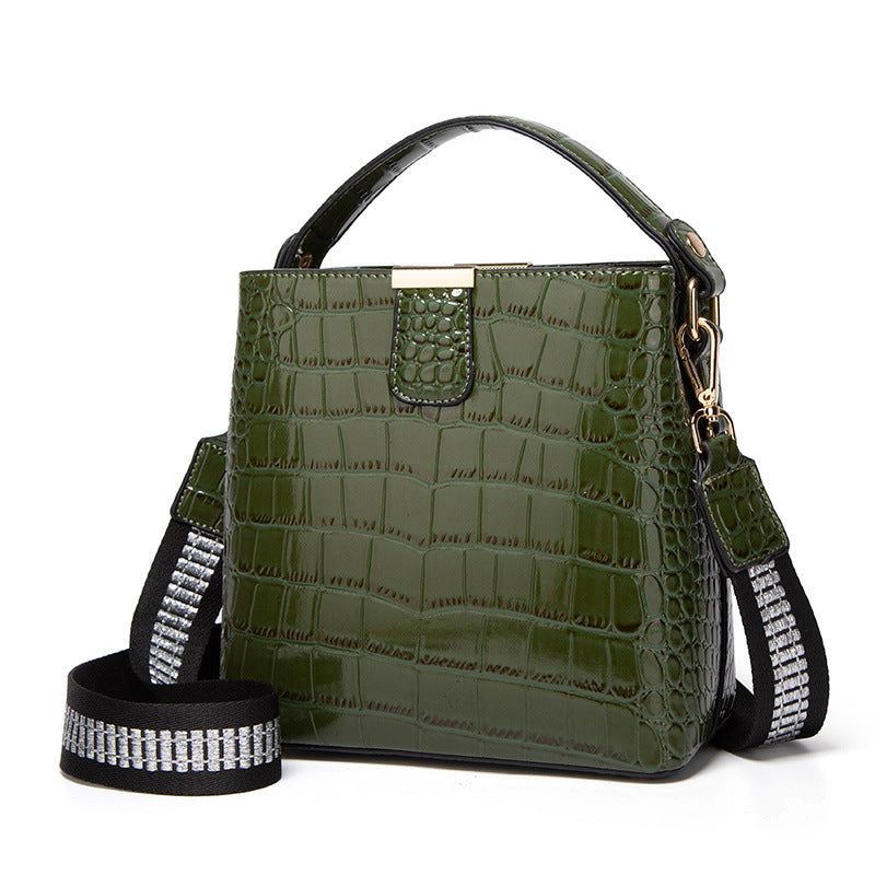 Women's Patent Leather Crocodile Pattern Fashion Handbags