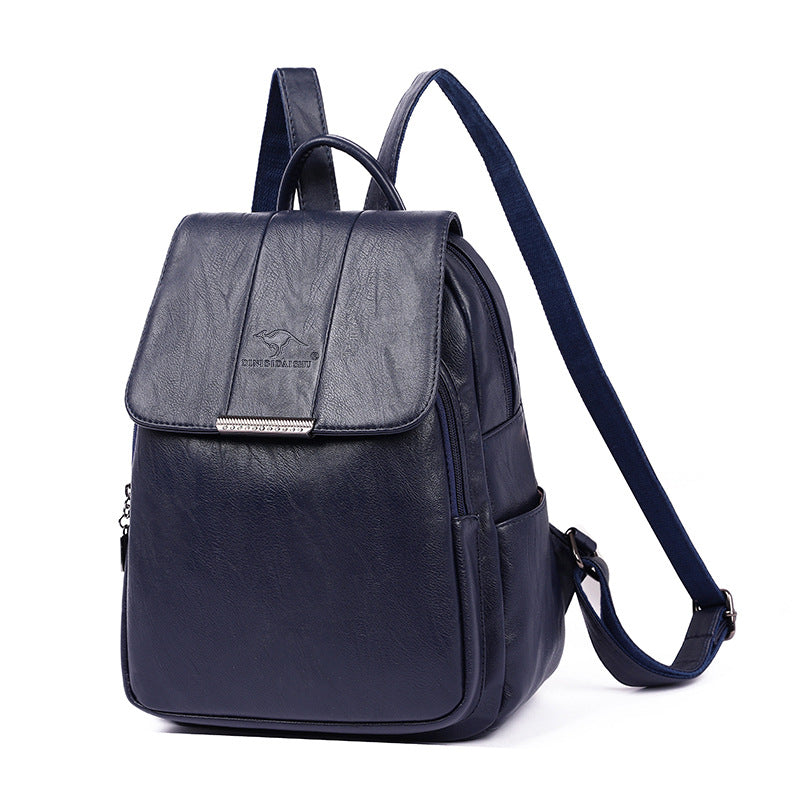Women's Retro Style Real Sheepskin Pattern Solid Backpacks