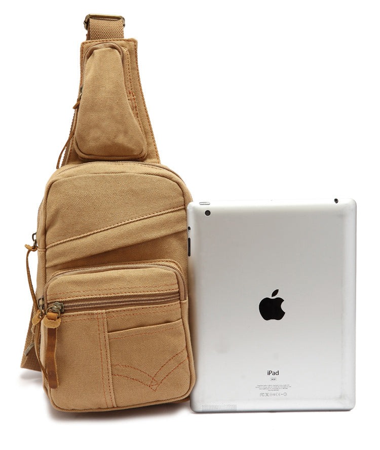 Flying Cloth High-grade Washed Canvas Fan Men's Chest Bags