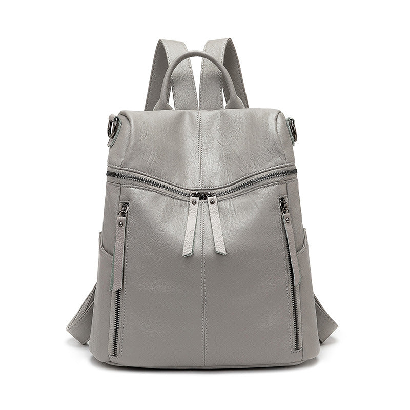 Women's Slouchy Fashionable Cowhide Soft Leather Backpacks