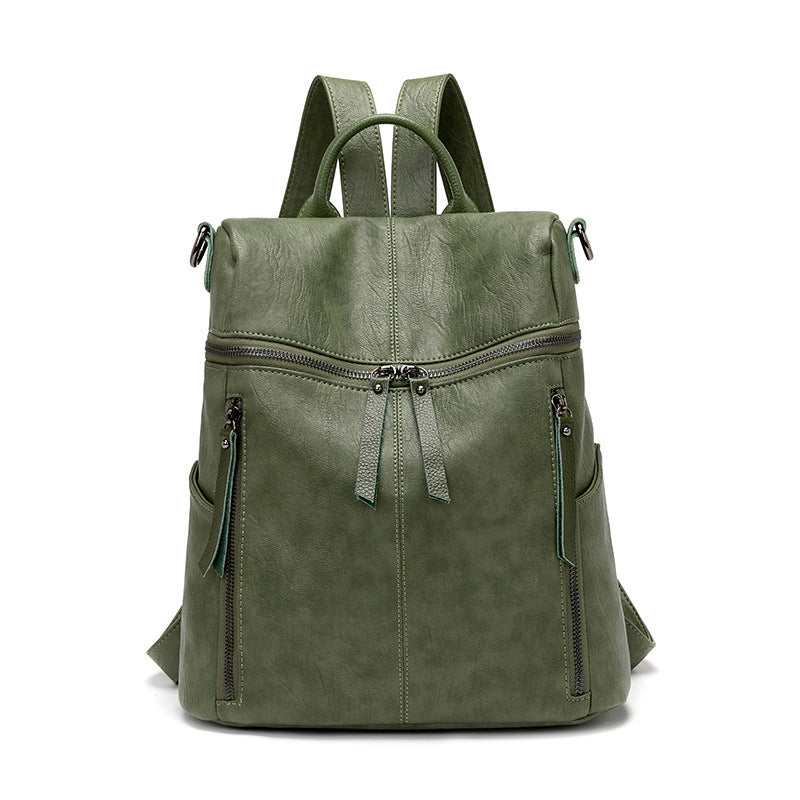Women's Slouchy Fashionable Cowhide Soft Leather Backpacks