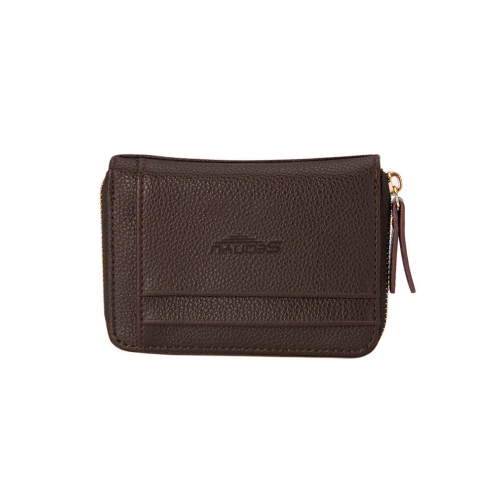 Men's Zipper Multiple Slots Large Capacity Business Portable Card Holder
