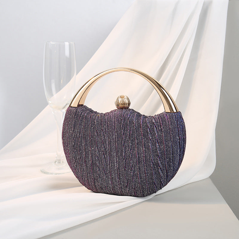 Women's Vintage Pleated Dinner Banquet Fashion Metal Portable Evening Bags