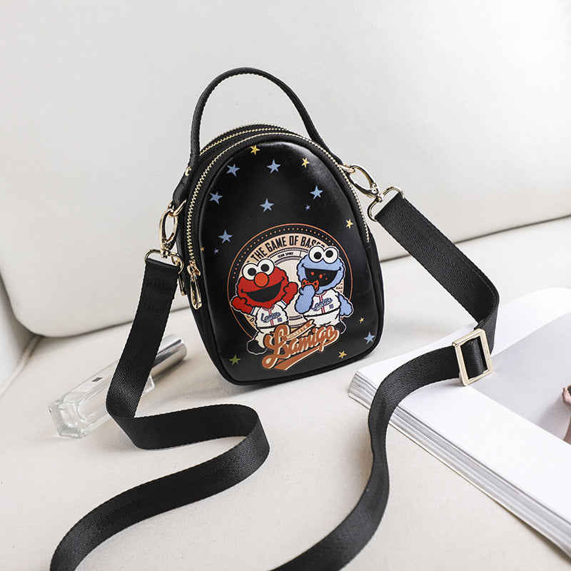 Women's Mobile Printed Cartoon Cute Zipper Phone Bags