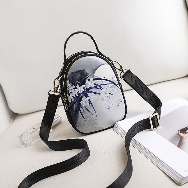 Women's Mobile Printed Cartoon Cute Zipper Phone Bags