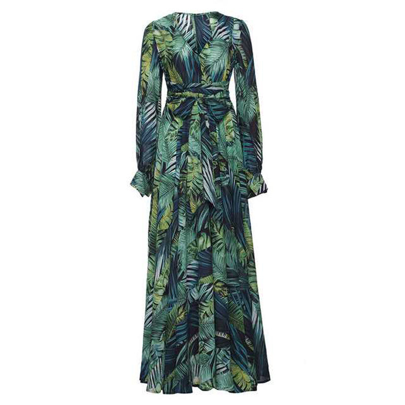 Creative Printed Dress Lantern Sleeve Colors Dresses