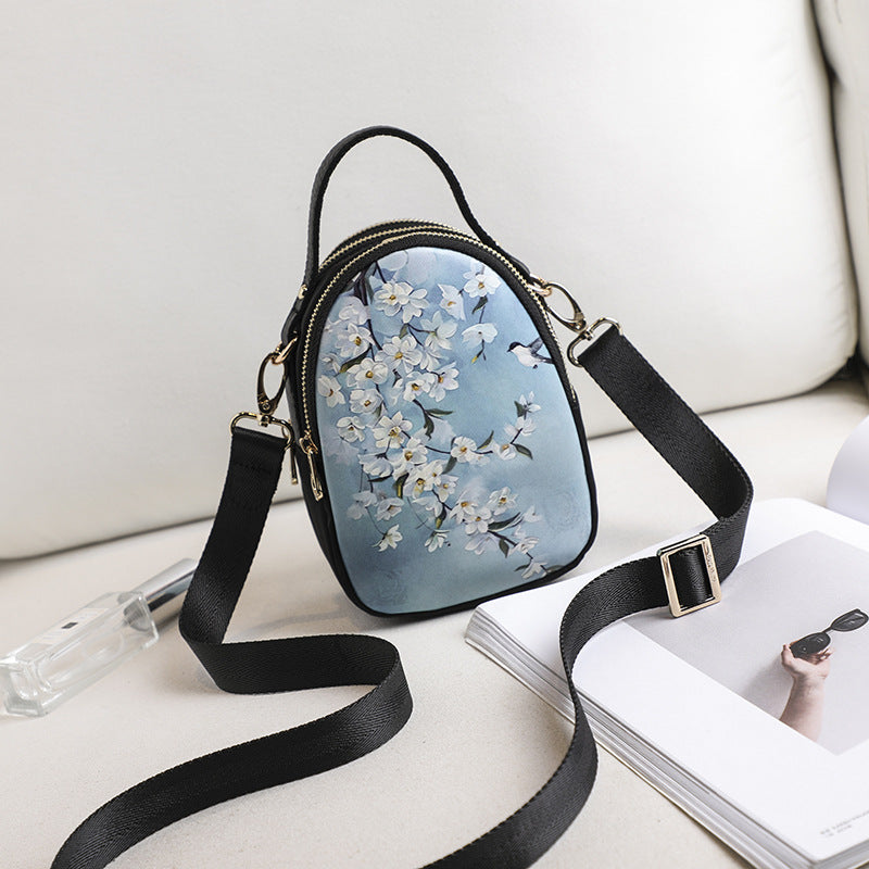 Women's Mobile Printed Cartoon Cute Zipper Phone Bags