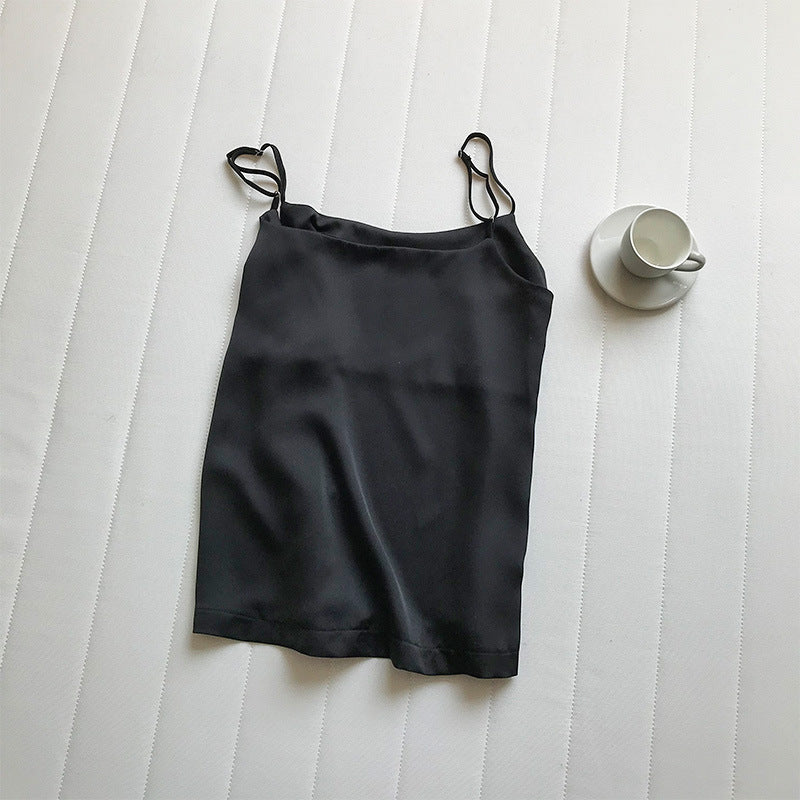 Women's Unique Satin Spaghetti Strap Camisole Tops