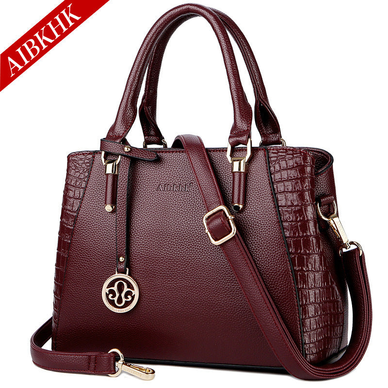 Women's Tide Alligator Print Simple Large Capacity Handbags