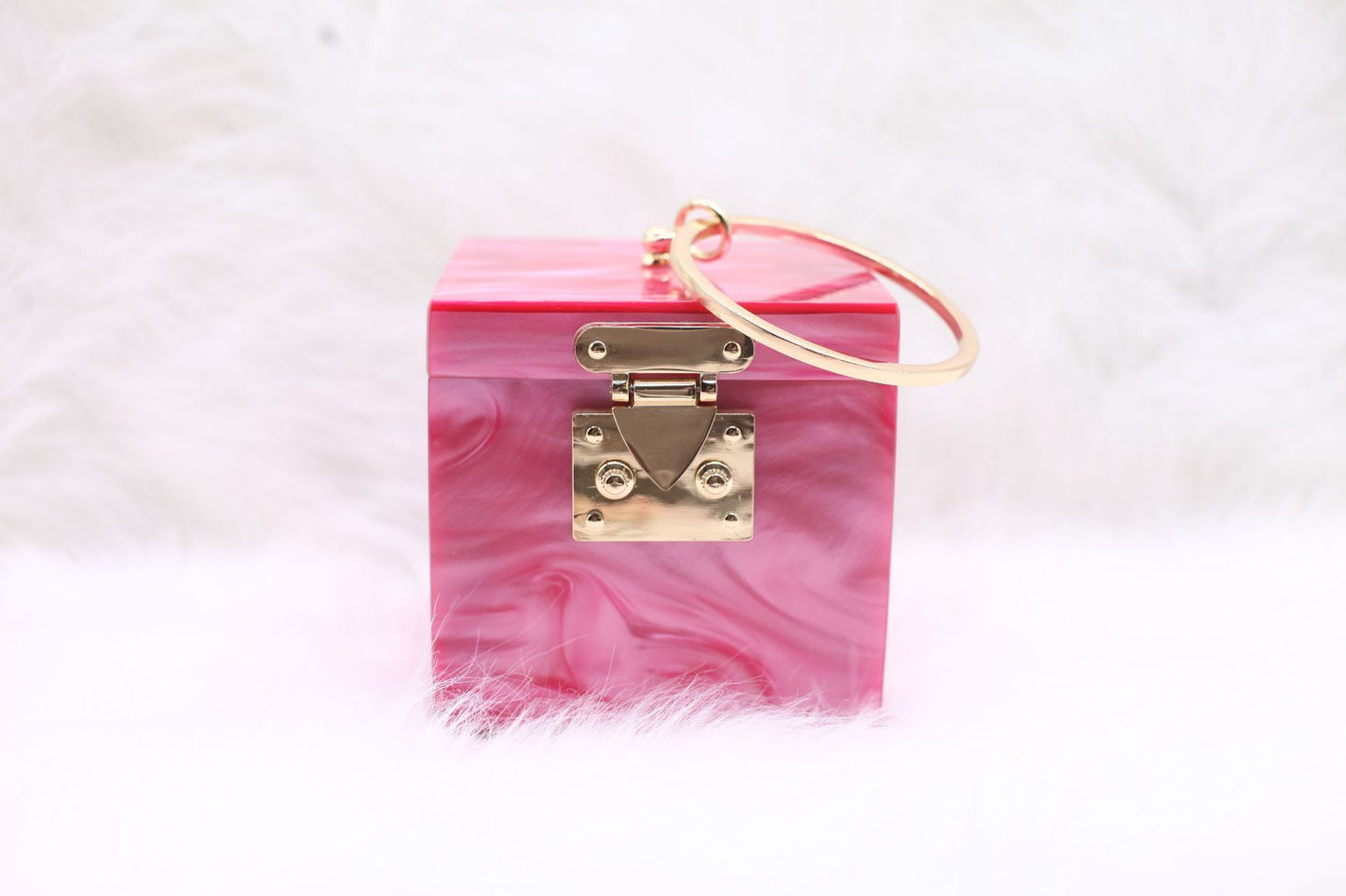 Elegant Marble Pattern Acrylic Box Hand Evening Bags