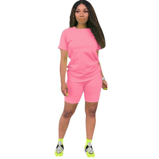 Color Model Solid Sports Casual Two-piece Suits