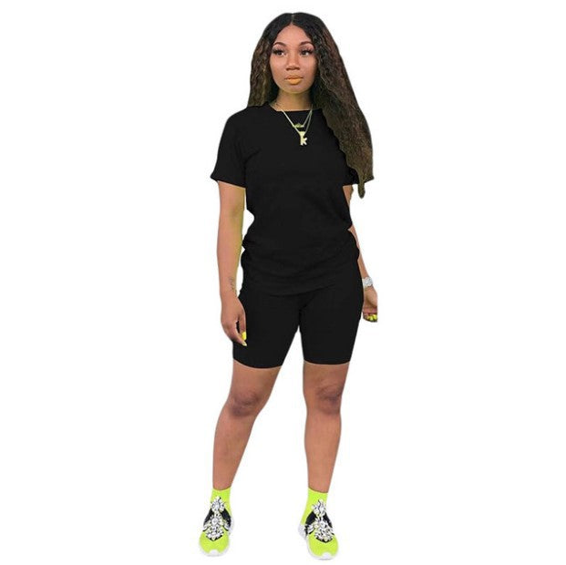 Color Model Solid Sports Casual Two-piece Suits