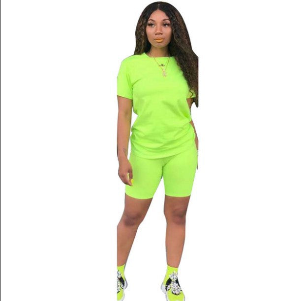 Color Model Solid Sports Casual Two-piece Suits