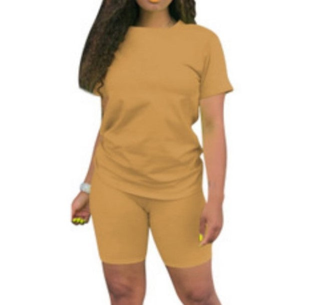Color Model Solid Sports Casual Two-piece Suits