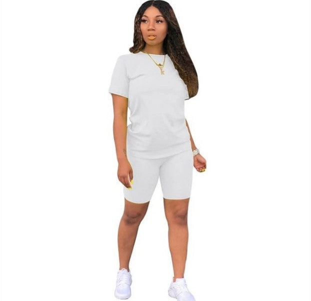 Color Model Solid Sports Casual Two-piece Suits
