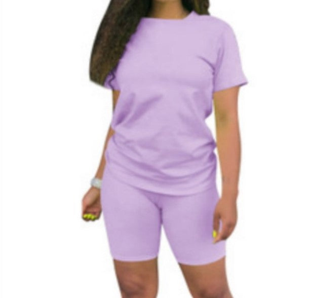Color Model Solid Sports Casual Two-piece Suits