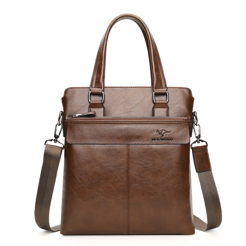 Men's Fashion Business Horizontal Leather File Men's Messenger Bags