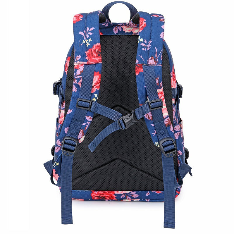 Women's Oxford Cloth Computer Thermal Transfer Flower Backpacks