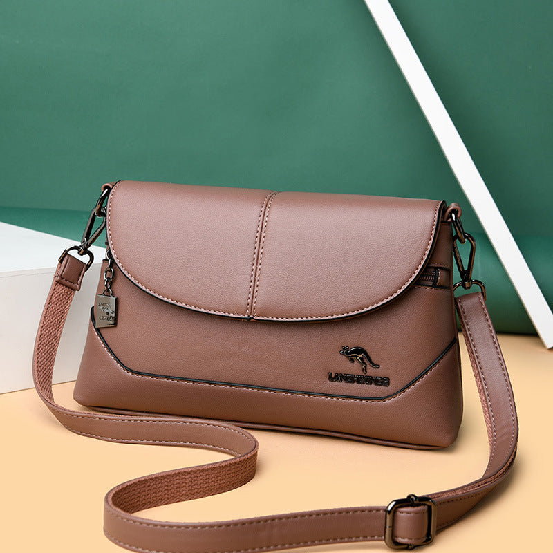 Women's Korean Style Soft Leather Trendy Mom Shoulder Bags