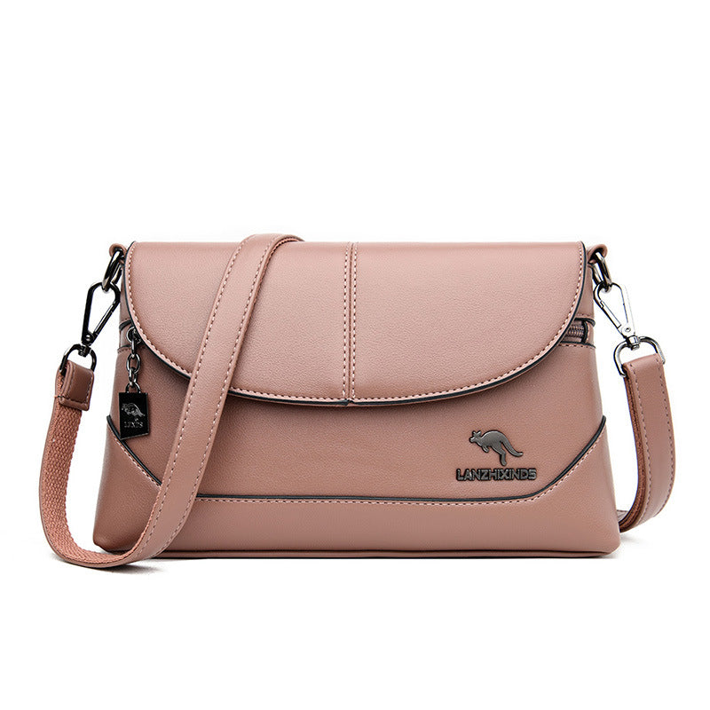 Women's Korean Style Soft Leather Trendy Mom Shoulder Bags
