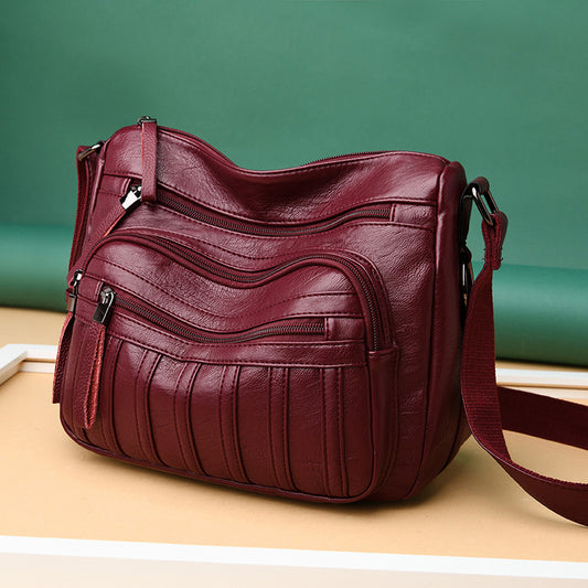 Women's Mother Simple Fashion Soft Leather Large Crossbody Bags