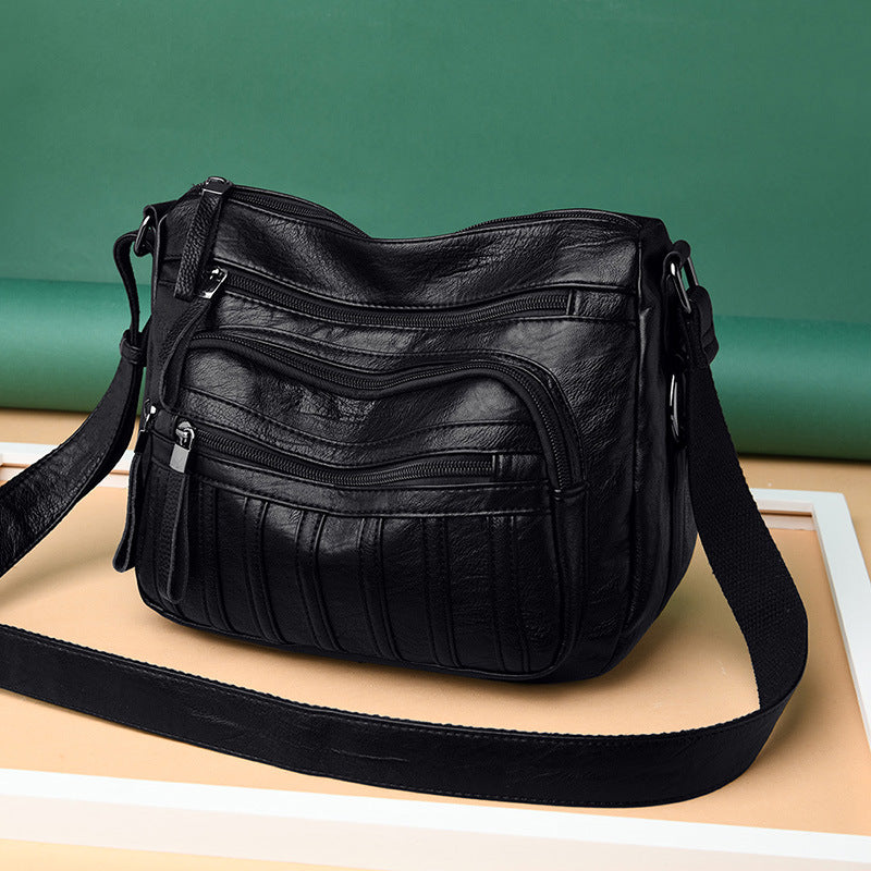 Women's Mother Simple Fashion Soft Leather Large Crossbody Bags
