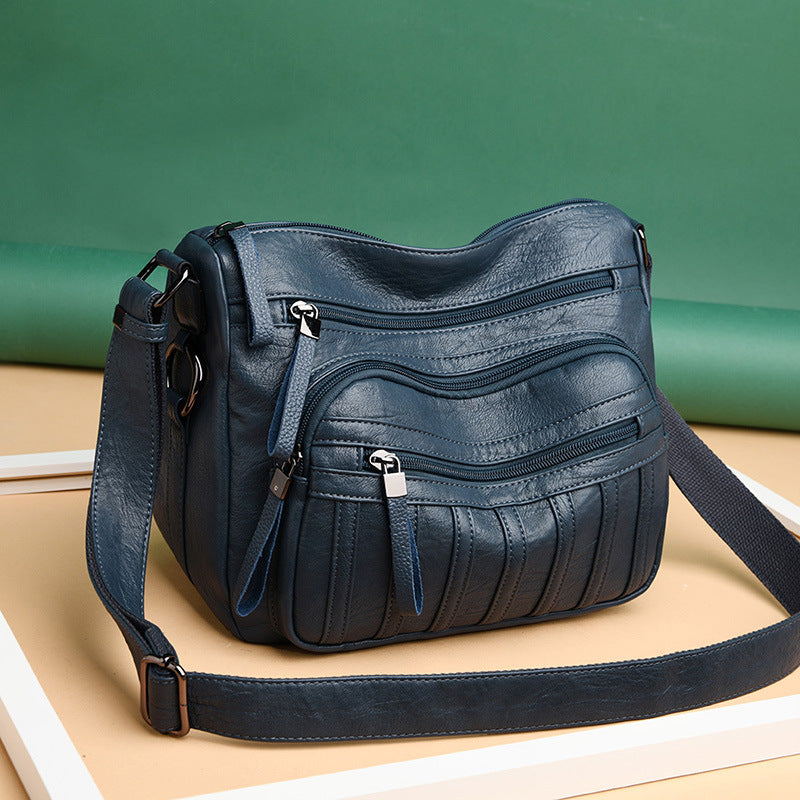 Women's Mother Simple Fashion Soft Leather Large Crossbody Bags