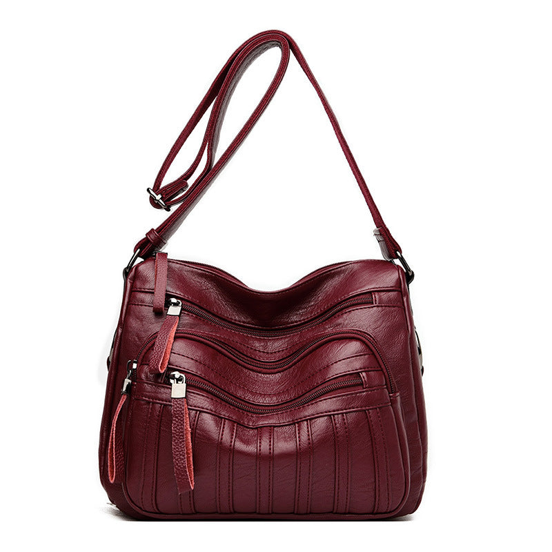 Women's Mother Simple Fashion Soft Leather Large Crossbody Bags