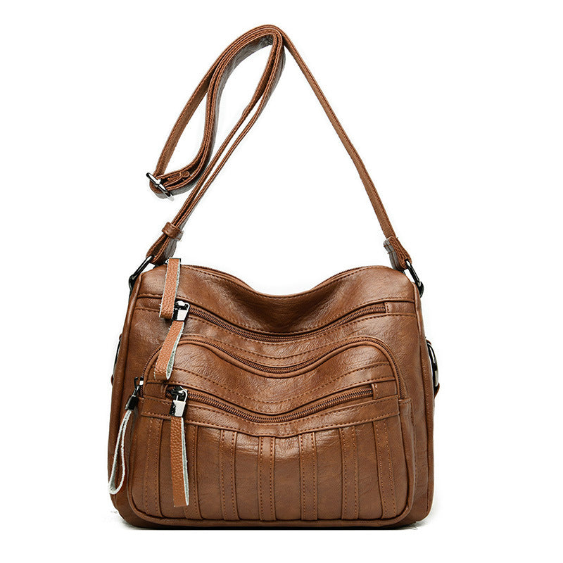 Women's Mother Simple Fashion Soft Leather Large Crossbody Bags