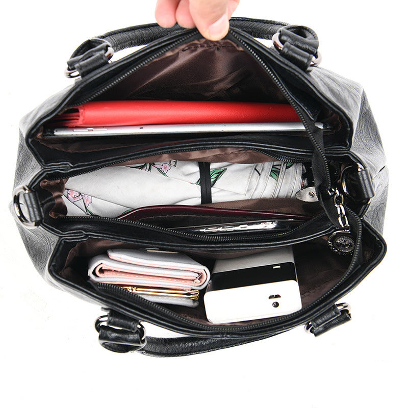 Women's Soft Leather Simple Fashion Versatile Large Crossbody Bags